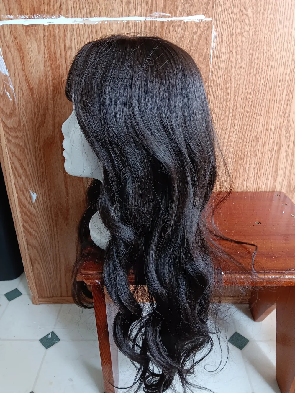 Natural Long Wavy Women's Wig - Dark Brown